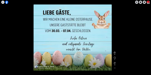 Osterpause im Gasthaus Dichter